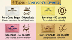 POGALIGHT Dolce Vitta color-coded packets help staff and guests select sweeteners efficiently.