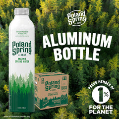 Poland Spring crisp still water pour highlights refreshing taste.