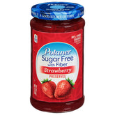 Polaner Sugar-Free Strawberry Preserves jar front label highlighting fiber.
