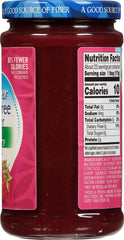 Polaner Sugar Free with Fiber raspberry preserves close up showing glossy texture