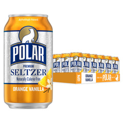 Polar Seltzer Orange Vanilla can with crisp fizz and zero calories.