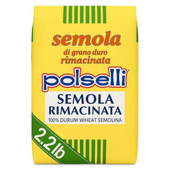 POLSELLI Semola flour bag showing premium durum wheat for richer bread flavor.