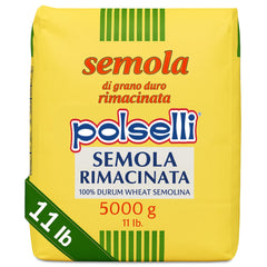 POLSELLI semolina flour bag closeup, fine grind ideal for pasta and bread