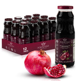 Pom Royale pure pomegranate juice with pulp in an 8.4oz bottle for a refreshing, fiber-rich sip.