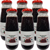 Pomegranaze organic pomegranate juice bottle in glass for everyday refreshment.