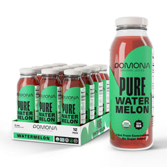 Pomona Organic Watermelon Juice bottle front, ready for on-the-go hydration.