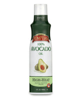 Pompeian Avocado Oil Cooking Spray with mildly nutty flavor for versatile cooking.