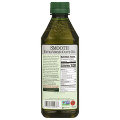 Pompeian Smooth EVOO label detail highlighting first cold pressed quality