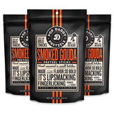 Pop Daddy Smoked Gouda pretzels bag showing bold flavor for snacking.