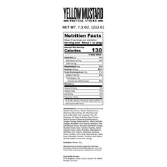 Close-up of bold Yellow Mustard flavor on Pop Daddy pretzels.