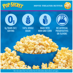 Pop Secret movie theater butter bags deliver rich flavor for cozy home cinema.