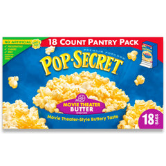 Pop Secret Movie Theater Butter box delivers cinema-like flavor for home viewing.