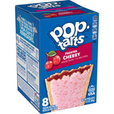 Pop-Tarts Frosted Cherry packaging on a breakfast shelf, quick family-friendly morning treat.