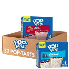 Pop-Tarts Frosted Blueberry pastry ready for toaster, a quick breakfast option.