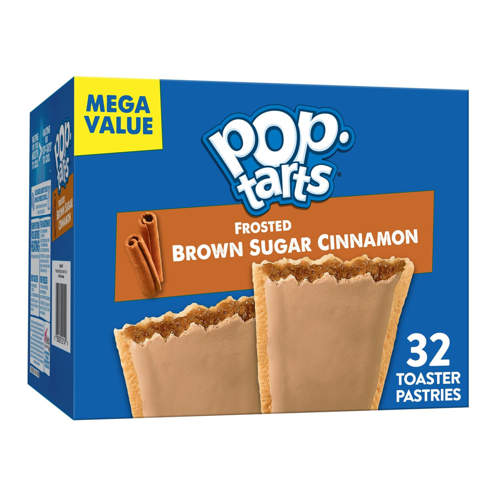 Pop-Tarts Frosted Brown Sugar Cinnamon packaging for pantry-ready breakfast convenience.
