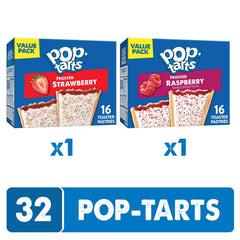 Pop-Tarts Frosted Raspberry pastries with milk, snack time