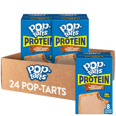 Pop-Tarts Protein Slammin' Strawberry packaging shows 24 pastries for quick protein-packed breakfasts.