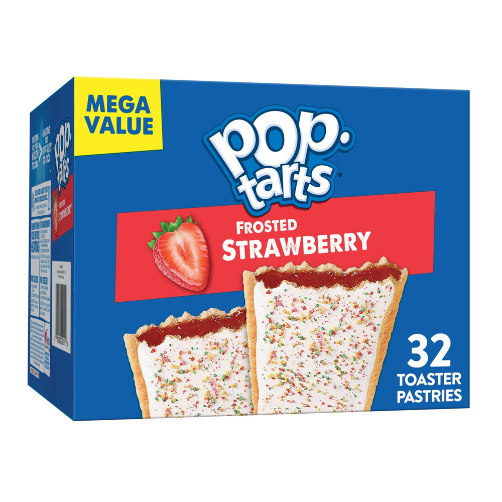 Pop-Tarts Frosted Strawberry with sprinkles on crust for a quick, tasty snack.