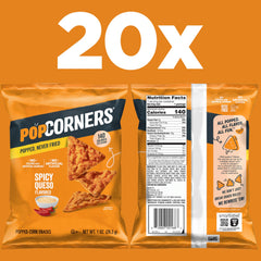 PopCorners Spicy Queso chips showcase bold pepper and cheddar crunch.