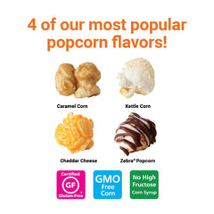 Popcornopolis Caramel Corn cone 12pk, sweet crunch for dessert or gifting.
