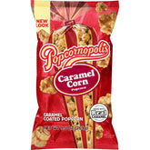 Popcornopolis Caramel Popcorn in a bag for easy on-the-go snacking.