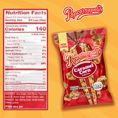 Popcornopolis on-the-go snack bags ideal for lunches and travel.
