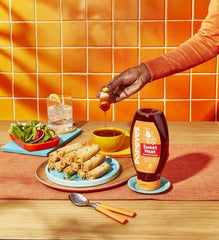 Popeyes Sweet Heat sauce for dipping shrimp with a bright kick