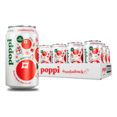 poppi cranberry fizz front packaging showing bright cranberry label and can benefit of low sugar