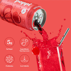 poppi poured in glass with bubbles showing refreshing fizz benefit