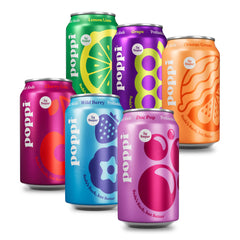 Poppi Lemon Lime can with prebiotic fizz for everyday refreshment.