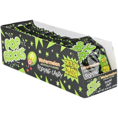 Pop Rocks Watermelon packaging back with nutrition label.
