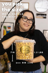 Gift box presentation of Pops Corn Gourmet Caramel Popcorn ready for celebrations.