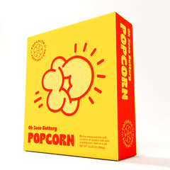 POPSMITH Oh Sooo Buttery Popcorn Kit box for movie night, rich cinema flavor.