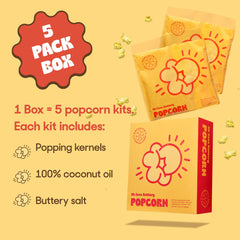 POPSMITH Pre-measured kernels and oil bag displayed for simple prep.
