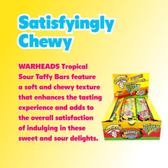 WARHEADS tropical sour taffy chewy bars close-up for on-the-go snacking