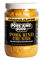 Pork King Good Original pork rind breadcrumbs in a jar for keto-friendly cooking