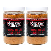 Pork King Good pork rind breadcrumbs jar close-up, zero-carb ingredient option.