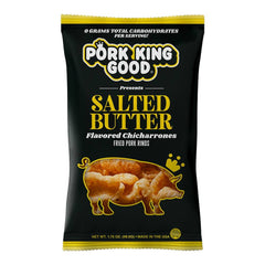 Pork King Good white cheddar pork rinds bag showing crisp texture