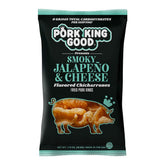 Pork King Good Smoky Jalapeño & Cheese pork rinds bag delivers keto-friendly flavor.