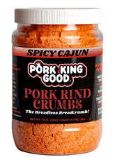 Pork King Good Spicy Cajun Crumbs in a jar for keto-friendly meals