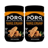 porq Panko Crumbs bottle close-up for gluten-free, keto-friendly coating.