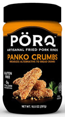 porq Panko Crumbs shaker lid in action for precise coating control.