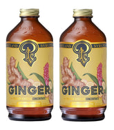 Portland Syrups Authentic Ginger Syrup bottle close-up showing bold ginger flavor.