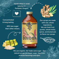Portland Syrups Authentic Ginger Syrup latte pour delivering bold coffee warmth.
