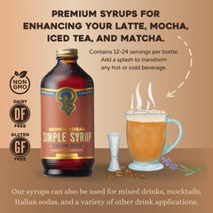 Portland Syrups Brown Sugar Simple Syrup close-up label shows natural ingredients