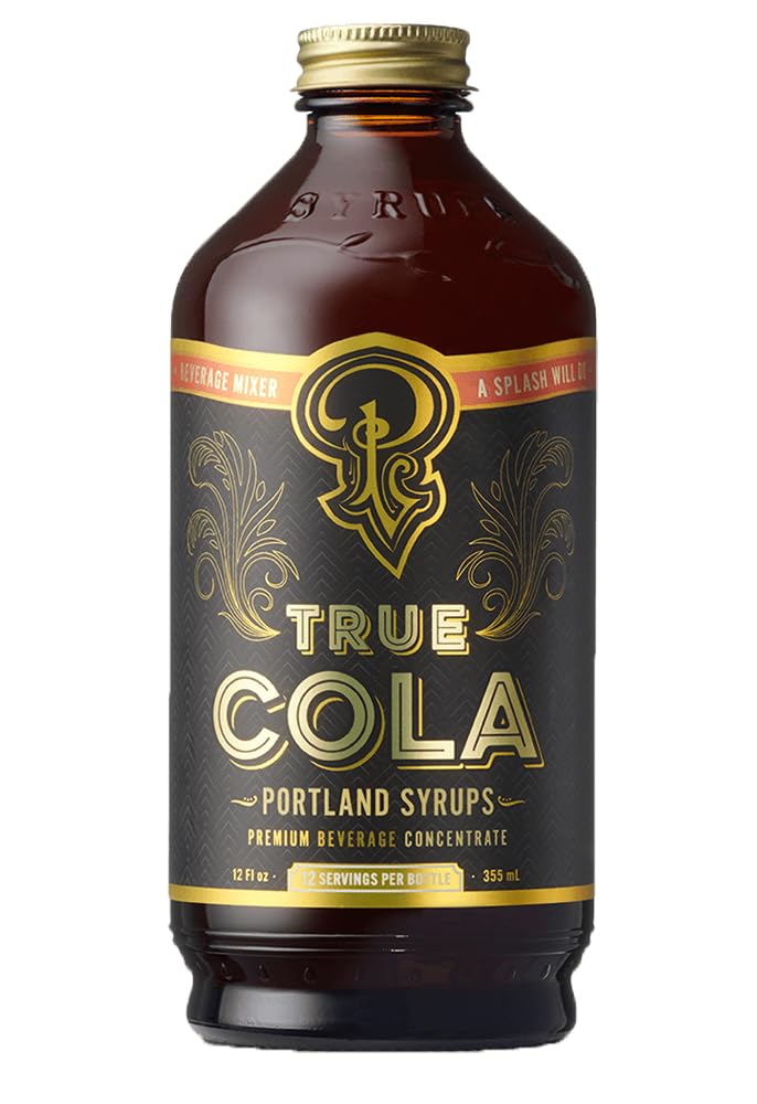 Portland Syrups True Cola bottle shows real kola nut and spices