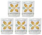 Poshi marinated artichokes 5-pack packaging, gluten-free snack ready to enjoy.