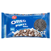 Post OREO PUFFS Cereal bag front for quick breakfast