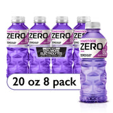 Powerade Electrolyte Zero Sugar grape bottle pour supports rapid hydration during workouts
