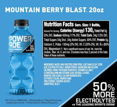 Powerade Mountain Berry Blast being poured to illustrate quick hydration during training